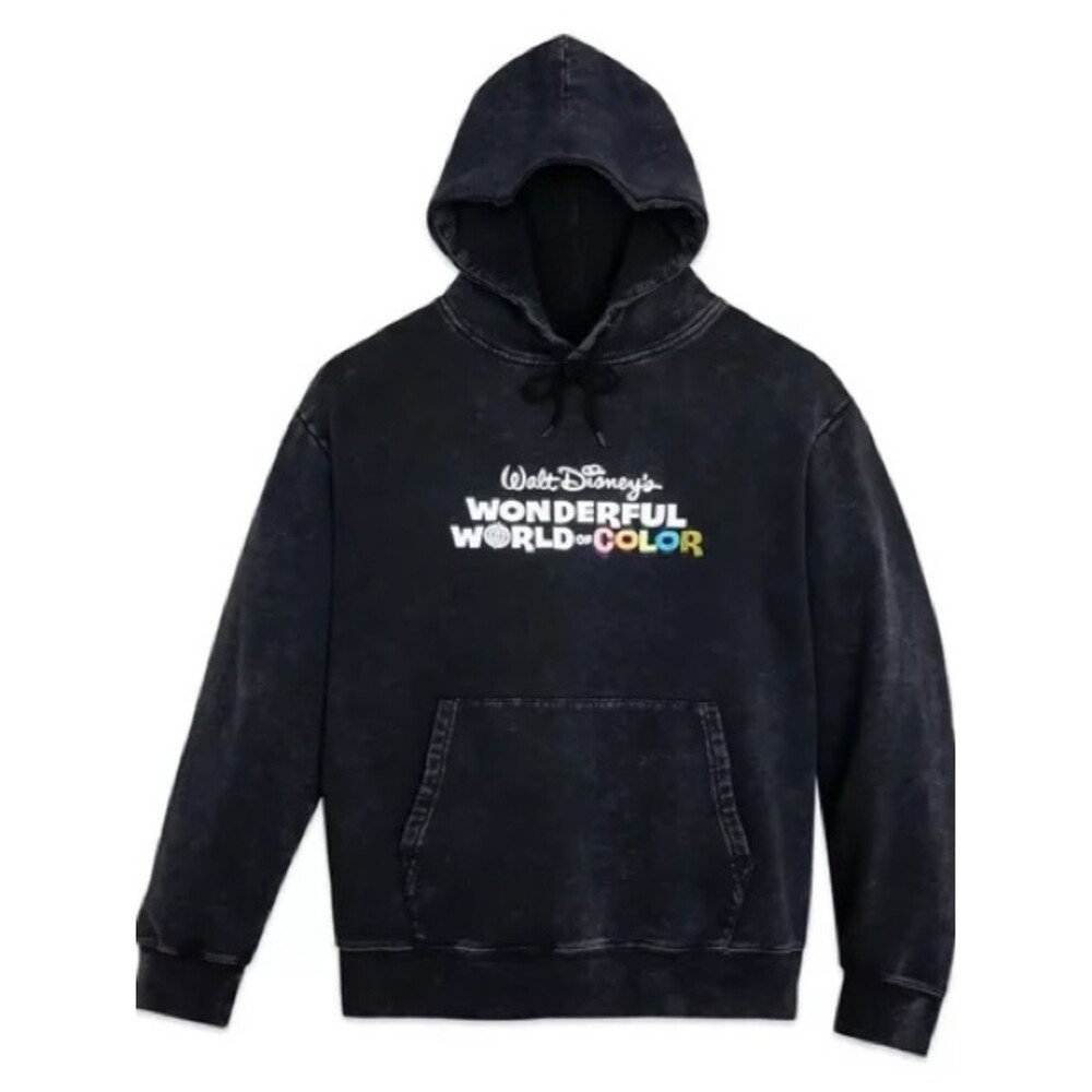 Disney 100 'Wonderful World of Color' Hoodie Woman's Size Medium Black Pullover